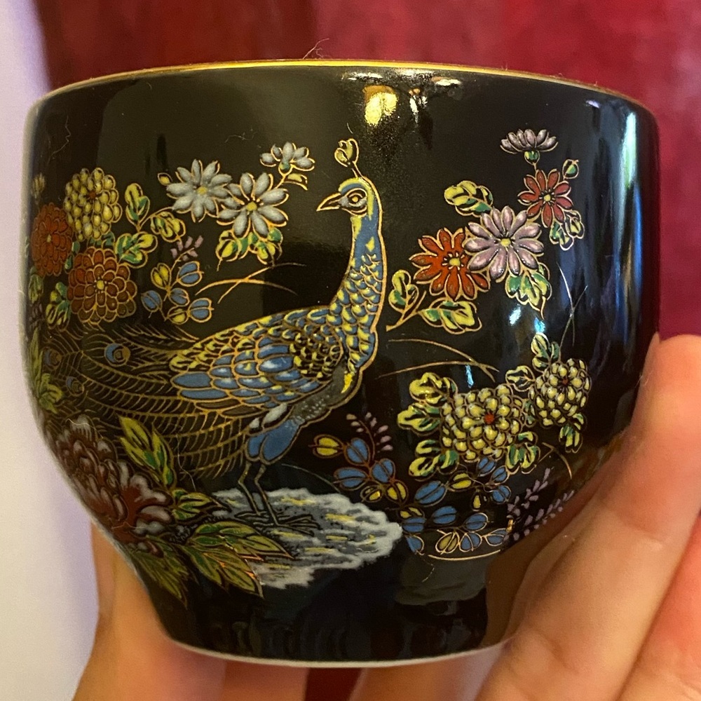 Vintage Japanese Peacock Cups